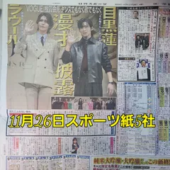 匿名配送！送料込み！  11月26日 朝刊　 スポーツ紙全5社