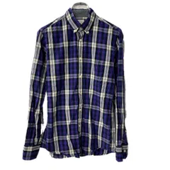 J.CREW 長袖 チェックシャツ XS パープル マルチカラー ジェイクルー ボタンダウン 胸ポケット コットン トップス 春物 a711-6473