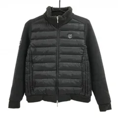 【美品】ゾーイ 切替ダウンジャケット ダークグレー 前身頃ダウン ネックボア レディース 38(M) ゴルフウェア ZOY