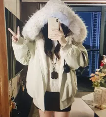 (海外配送)アイボリーファー付きダウンアウター(ファー取り外し可能)