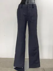 【USED】ZOY ゾーイ ポリエステル ロング パンツ 裏地付き ネイビー 紺 レディース 38 M ゴルフウェア