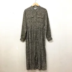 美品 jouetie レオパード柄 バンドカラー プリーツシャツワンピース サテン素材 FREE相当