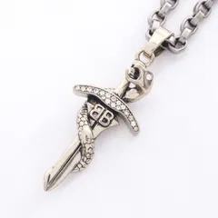 バレンシアガ BALENCIAGA ネックレス Goth Snake アンティークシルバー ステンレススチール ネックレス メンズ Used Aのサムネイル