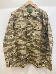XLARGE エクストララージ タイガーストライプ カモ ミリタリーシャツ ジャケット サイズ XL カーキ ストリート アウター トップス 【Z0837-001】▽214