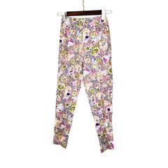 鴨居羊子ロングボトム　新品未使用‼️TUNIC　ロングボトム　60接結小花メルヘン　パープル色　日本製　8511