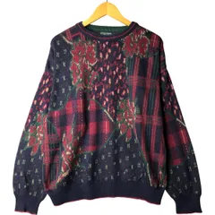 古着 ラルフローレン Ralph Lauren CHAPS チャップス 総柄 コットンニットセーター USA製 メンズXL相当/eaa399963