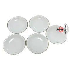 UNGARO MAEHATA　前畑陶器　ケーキ皿　ケーキソーサー　パーティ皿　楕円プレート 　金装飾　皿　17×16　5枚セット　ブランド食器