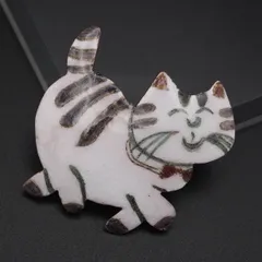 J300 七宝 ブローチ 猫 キャット デザイン ヴィンテージ