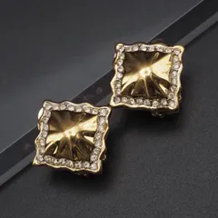 H943 NINA RICH ニナリッチ イヤリング ラインストーン ゴールド デザイン コスチュームジュエリー