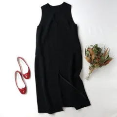 uncrave アンクレイヴ オンワード樫山 3way ウォッシャブル ジレワンピース ダブルジップ 2 黒 ブラック(82Y+8796)26H