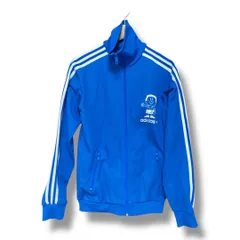 adidas アディダス 00s Trimm Dich トリムディッヒ トラックトップ トラックジャケット ジャージ プリントロゴ ジップアップ 羽織り メンズ サイズL ブルー 久喜倉庫店 40 No.K931