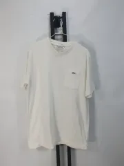 ラコステ 半袖Tシャツ ラウンド ポケットTシャツ 白 xl