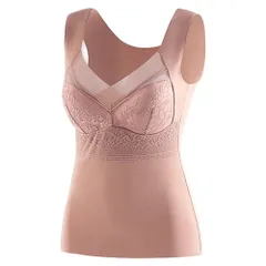 カップ付きインナー 暖か 起毛 ブラトップ タンクトップ ノースリーブ レース 大きいサイズ 上品 エレガント あったか すっきり 肌着 下着 レディース 冬 rr3