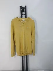 LACOSTE ラコステ ニット Vネック ウール コットン セーター イェロー 105