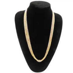 【中古】 K18 YG WG ネックレス 28連チェーン 約66.76g　750　ITALY　刻印　ロングネックレス コンビ 約68cm【無料ギフトラッピング承ります】