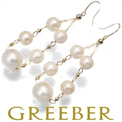 パール 真珠 5.5-8.2mm 揺れるフック ピアス K18YG #170280 限界値下げ品