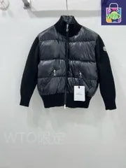 Moncler 黒 ダウンジャケット リブ編みハイネック|本日限定特価|新品未使用--WTO輸入