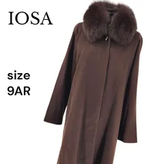 IOSA カシミヤロングコート ブルーフォックスファー ブラウン レディース ９ARサイズ ファー着脱可のサムネイル