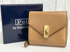 POLO RALPH LAUREN コンパクトウォレット ラルフローレン ブラウン 二つ折り財布 レザー