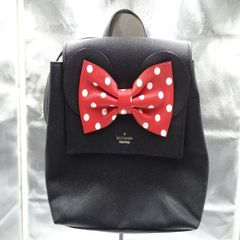 ケイトスペード ディズニー ミニー コラボ リュック 黒 レザー - メルカリ