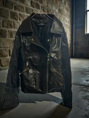 ブラックレザーライダースジャケット