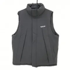 【美品】ラフロッグ 中綿ベスト グレー×白 ロゴプリント メンズ XL ゴルフウェア RUFFLOG