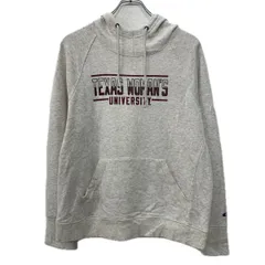 Champion プリントスウェット パーカー L ライトグレー チャンピオン プルオーバー フーディー ビッグプリント 秋物 a711-6540