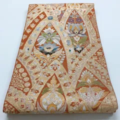 ［6014］袋帯 花唐草文様 金糸 六通 正絹 着物 フォーマル