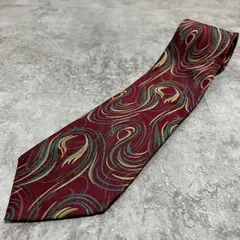 【アート柄】抽象柄ネクタイ　レッド