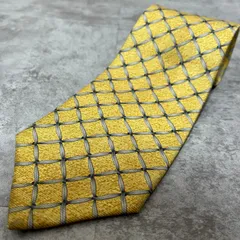 【BVLGARI】チェック柄ネクタイ　イエロー　最高級　セッテピエゲ　他2点