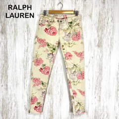 RALPH LAUREN DENIM&SUPPLY ラルフローレン デニム＆サプライ 花柄 総柄 サイドファスナー デニム スキニーパンツ ベージュのサムネイル