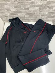 希少 80s コンバース ジャージ セットアップ M 黒×赤 レトロ ゼット製
