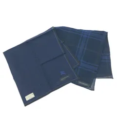 BURBERRY LONDON バーバリーロンドン メンズハンカチ2枚  ホースロゴ/チェック柄/コットン    ネイビー メンズ / 240001174903