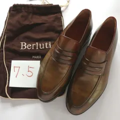 ベルルッティ Berluti レザーローファー/パティーヌ ブラウン×グリーン