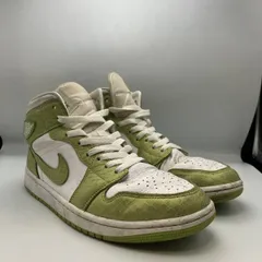 NIKE WMNS AIR JORDAN 1 MID SE ホワイト ライトグリーン シューレース付き ナイキ 