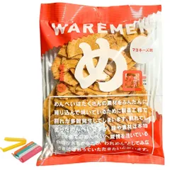 【1袋】めんべい 福太郎 われせん マヨネーズ味 お徳用 200g オリジナル袋止めクリップ付きセット (1袋)のサムネイル