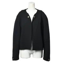 CHANEL ヴィンテージ ノーカラー ツイード ジャケット ココマークボタン3個付き