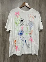 ZARA ザラ プリント&刺繍 アート Tシャツ sizeM/白 ■◆ メンズ