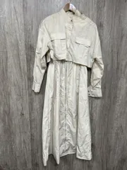 &g’aime アンジェム ナイロン セットアップ ジャンパー フレア ロング ワンピース sizeF/オフホワイト ■◇ レディース