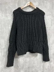 ZARA ザラ ケーブル編み ワイド幅 ニット セーター sizeM/黒 ◆■ レディース