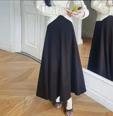 (海外配送)ロング スカート 秋 冬 (伸縮性あり)
