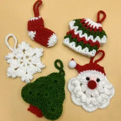 クリスマス飾りセット 手作り かぎ編み ハンドメイド 手編み クリスマスオーナメント 壁掛け サンタ ツリー リース 北欧風インテリア 冬のデコレーション ナチュラル雑貨 ハンドメイドガーランド クリスマス飾り クリスマスインテリア  qd1180