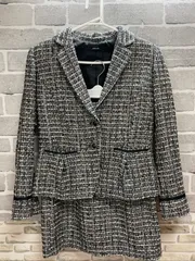 A【A21-26】◇ SHOO-LA-RUE Mサイズ セットアップスカート　黒色　総柄