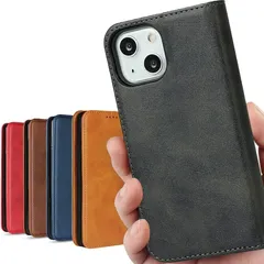 iCoverCase ケース 適用 iPhone13 手帳型 アイフォン13 アイホン13 カバー アップル スマホケース case 合成皮革 マグネット カード入れ スタンド機能 落ち着いた色 レトロ ブラック