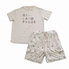 gelato pique ジェラート ピケ PWCP251326 PWCT251324 レーヨンロゴワンポイント ルームウェア 上下セット アイボリー 【中古】