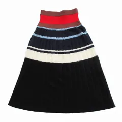 AKIRA NAKA アキラナカ STUDIOUS別注 KNIT SKIRT ボーダー柄 ニット プリーツスカート レディース 【中古】のサムネイル