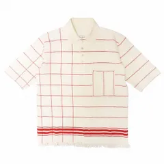 22ss Maison Margiela 10 マルジェラ ニット ポロシャツ 半袖 フリンジ装飾 オーバーサイズ トップス M アイボリー メンズ 【中古】のサムネイル