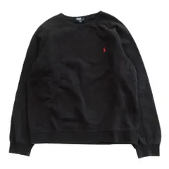 POLO RALPH LAUREN ポロラルフローレン ポニーロゴ刺しゅう スウェット トレーナー 長袖 ブラック サイズ170 ボーイズ 【中古】