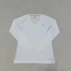 S アンダーアーマー レディース ヒートギア ロゴ プリント 長袖 Vネック インナー シャツ 1125