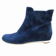 COLE HAAN コールハーン D40646  ショートブーツ シューズ サイドジップ ネイビー サイズ22cm レディース 【中古】